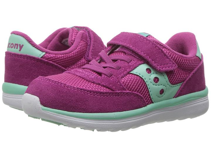 Saucony Kids Originals Jazz Lite (toddler/little Kid) (pink/turquoise) Girls Shoes