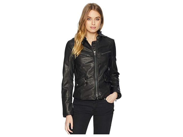 Free People Monroe Hooded Vegan Jacket (black) Women's Coat