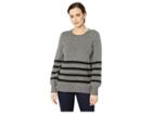 Michael Michael Kors Stripe Hem Crew (derby Heather) Women's Sweater