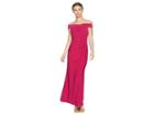 Adrianna Papell Petite Off The Shoulder Stretch Jersey Long Gown (bright Syrah) Women's Dress