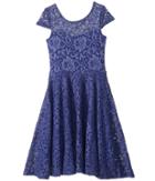 Fiveloaves Twofish Aurora Lace Skater Dress (little Kids/big Kids) (wedgewood Blue) Girl's Dress