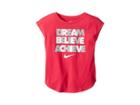 Nike Kids Dream Believe Achieve Short Sleeve Tee (little Kids) (rush Pink) Girl's T Shirt