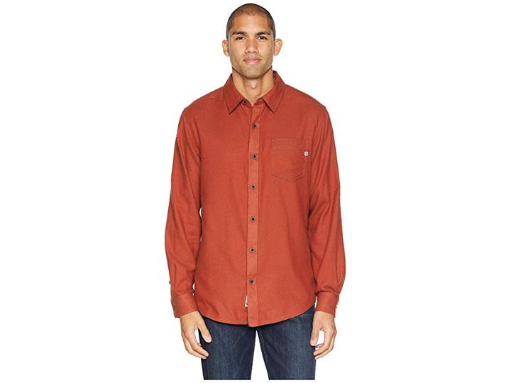 Marmot Hobson Midweight Flannel Long Sleeve (auburn Heather) Men's Long Sleeve Button Up