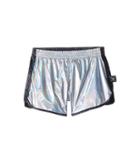 Nununu 1/2 1/2 Nylon Gym Shorts (little Kids/big Kids) (silver/black) Girl's Shorts