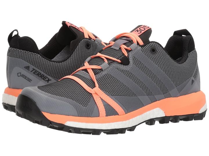 Adidas Outdoor Terrex Agravic Gtx(r) (grey Three/white/chalk Coral) Women's Running Shoes