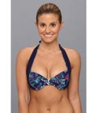 Lole Turquesa Halter/bandeau Bikini Top (evening Blue Paisley) Women's Swimwear