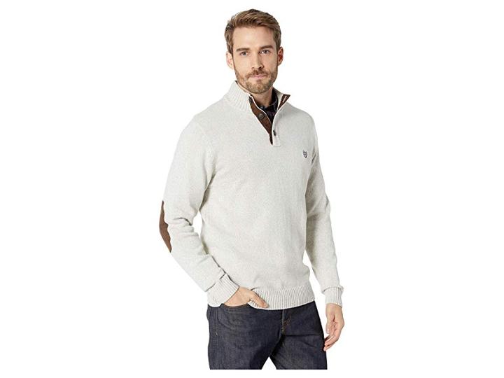 Chaps Cotton-button Mock Sweater (arctic Twist) Men's Sweater