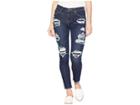 Juicy Couture Denim Rip And Repair Crystal Embellished Skinny Jeans (moonlight Wash) Women's Jeans