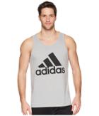 Adidas Badge Of Sport Heather Tank Top (medium Grey Heather/black) Men's Sleeveless