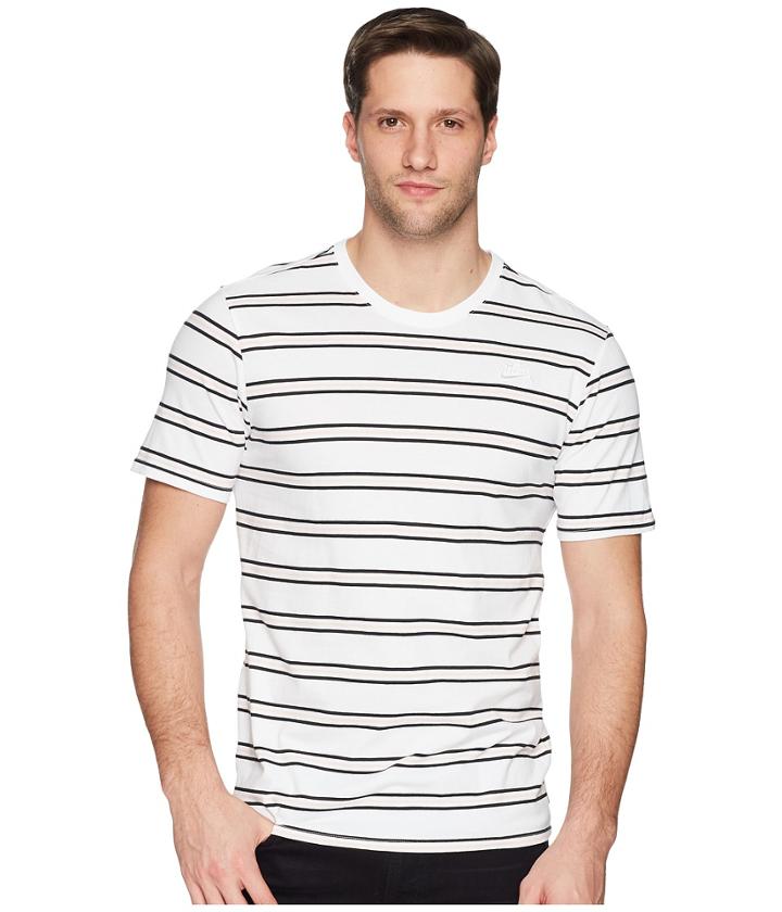 Nike Sb Sb Tee Summer Stripe (white/white) Men's T Shirt