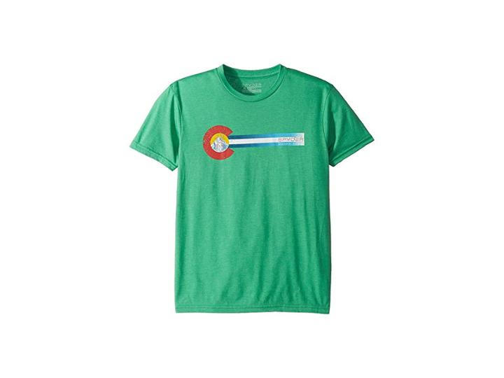 Spyder Kids Co Flag (big Kids) (jungle Green) Boy's T Shirt
