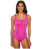 Speedo Shirred Tank One Piece (very Fuchsia) Women's Swimsuits One Piece