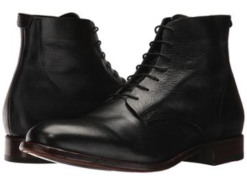 Frye Harrison Lace-up (black Buffalo Smooth Full Grain) Men's Lace-up Boots