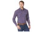 Wrangler Retro Premium Long Sleeve Plaid Snap (brown/blue) Men's Clothing