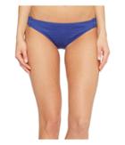 Tommy Bahama Pearl Hipster Bikini Bottom With Rectangle Hardware (dark Sanibel Blue) Women's Swimwear