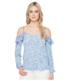 Michael Michael Kors Tansy Cold Shoulder Top (blueberry) Women's Clothing