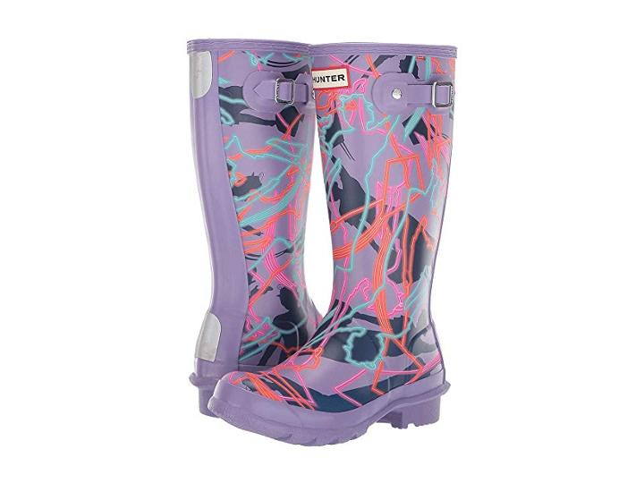 Hunter Disney(r) Mary Poppins Original Wellington Rain Boot (little Kid/big Kid) (parma Violet Bright Camo Print) Women's Boots