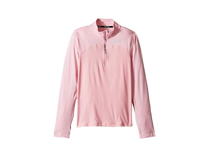 Nike Kids Dry Element Long Sleeve 1/2 Zip Top (little Kids/big Kids) (pink) Girl's Clothing