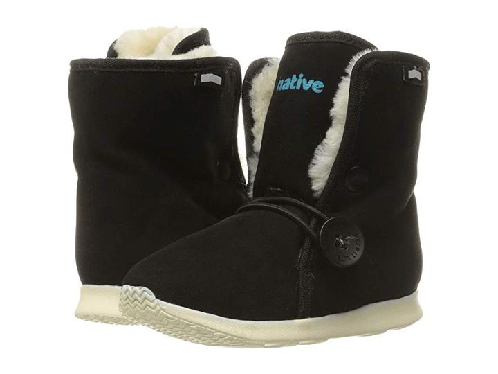 Native Kids Shoes Luna Child Boot (toddler/little Kid) (jiffy Black/bone White) Kids Shoes