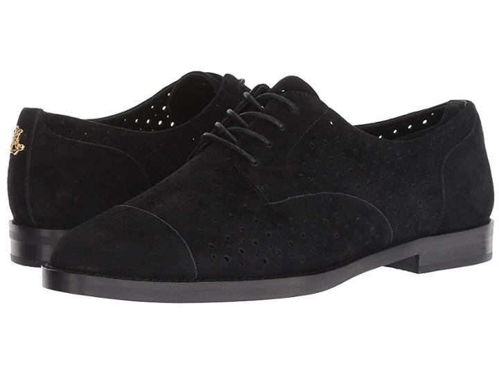 Lauren Ralph Lauren Marian (black/black Perforated Kid Suede/kid Suede) Women's Shoes
