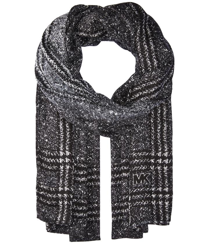 Michael Michael Kors Plaid Tweed Oblong (black) Scarves