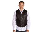 Roper Leather Notch Collar Vest (brown) Men's Vest