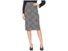 Lauren Ralph Lauren Glen Plaid Wool Pencil Skirt (polo Black/mascarpone Cream) Women's Skirt