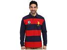 U.s. Polo Assn. - Long Sleeve Stripe And Solid Heavy Weight Jersey Rugby Shirt (engine Red)