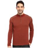 Ecoths Noah Zip Neck Sweater (henna/gravel) Men's Long Sleeve Pullover