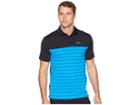 Under Armour Golf Ua Playoff Polo (black/blue Circuit/blue Circuit) Men's Short Sleeve Knit