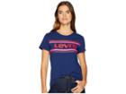 Levi's(r) Womens Perfect Graphic Tee (sportswear Stripe Medieval Blue) Women's T Shirt