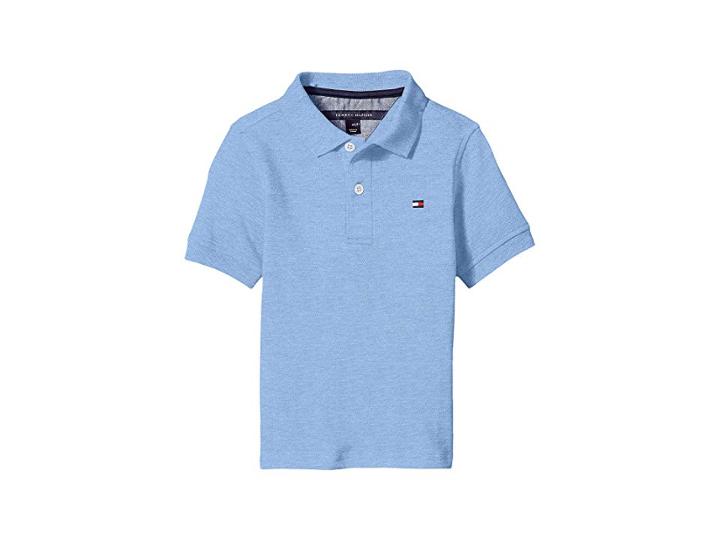 Tommy Hilfiger Kids Ivy Stretch Pique Polo (big Kids) (blue Dream Heather) Boy's Clothing