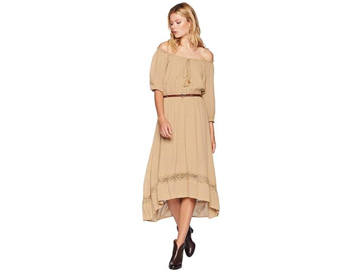 Wrangler 3/4 Sleeve Dress (tan) Women's Dress