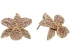 Nina Pave Small Orchid Earrings (gold/vintage Rose) Earring