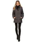 Anne Klein Short Fly Front Down With Snaps (slate) Women's Coat