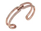 Michael Kors Iconic Link Pave Open Cuff Bracelet (rose Gold) Bracelet