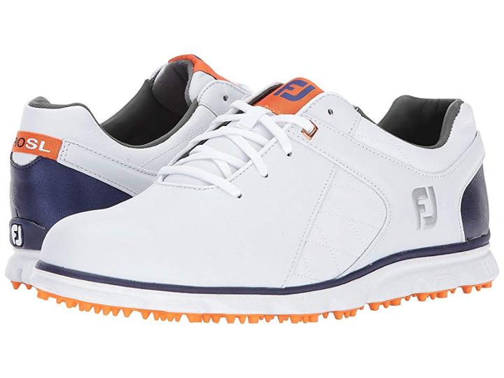 Footjoy Pro Sl (white/navy/orange) Men's Shoes
