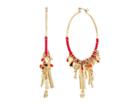 Rebecca Minkoff Gemma Charm Hoop Earrings (gold/pink) Earring
