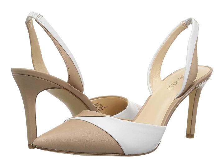 Nine West Sapphira (barely Nude/white) Women's 1-2 Inch Heel Shoes