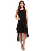 Christin Michaels Fenella Layered High-low Dress (black) Women's Dress