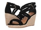 Tory Burch Bailey 2 90mm Ankle Strap Wedge Espadrille (perfect Black) Women's Shoes