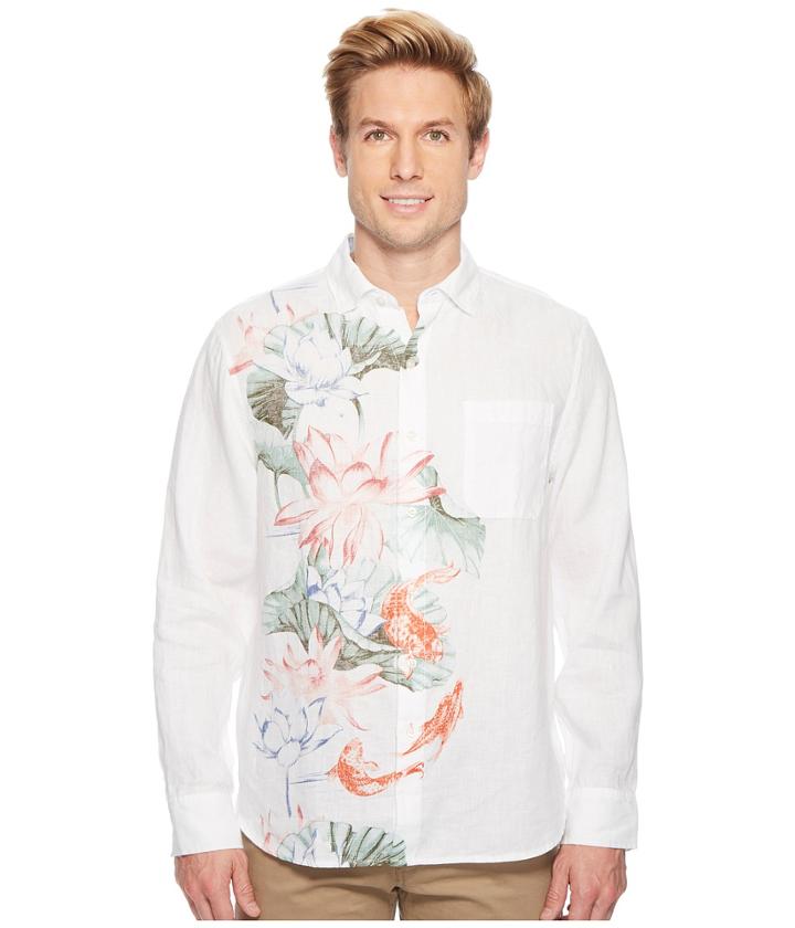Tommy Bahama Koi West Linen Camp Shirt (coconut Cream) Men's Clothing