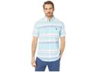 U.s. Polo Assn. Horizontal Slub Stripe Button Down (painters Aqua) Men's Clothing