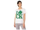 Chaser Lucky Clover Vintage Jersey Crew Neck Tee (white) Women's T Shirt