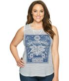 Lucky Brand Plus Size Striped Matchbox Tank Top (blue Multi) Women's Sleeveless