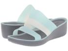 Crocs Color Block Wedge (sea Foam) Women's Wedge Shoes