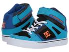 Dc Kids Pure High-top Ev (little Kid/big Kid) (blue/blue/orange) Boys Shoes
