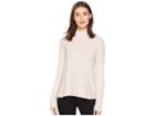 Michael Stars 2x1 Rib Long Sleeve Mock Neck Swing Top (whisper) Women's Clothing