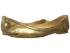 Frye Carson Ballet (gold Cracked Metallic Suede) Women's Flat Shoes