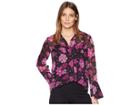 Kut From The Kloth Odelline Top (black) Women's Long Sleeve Button Up